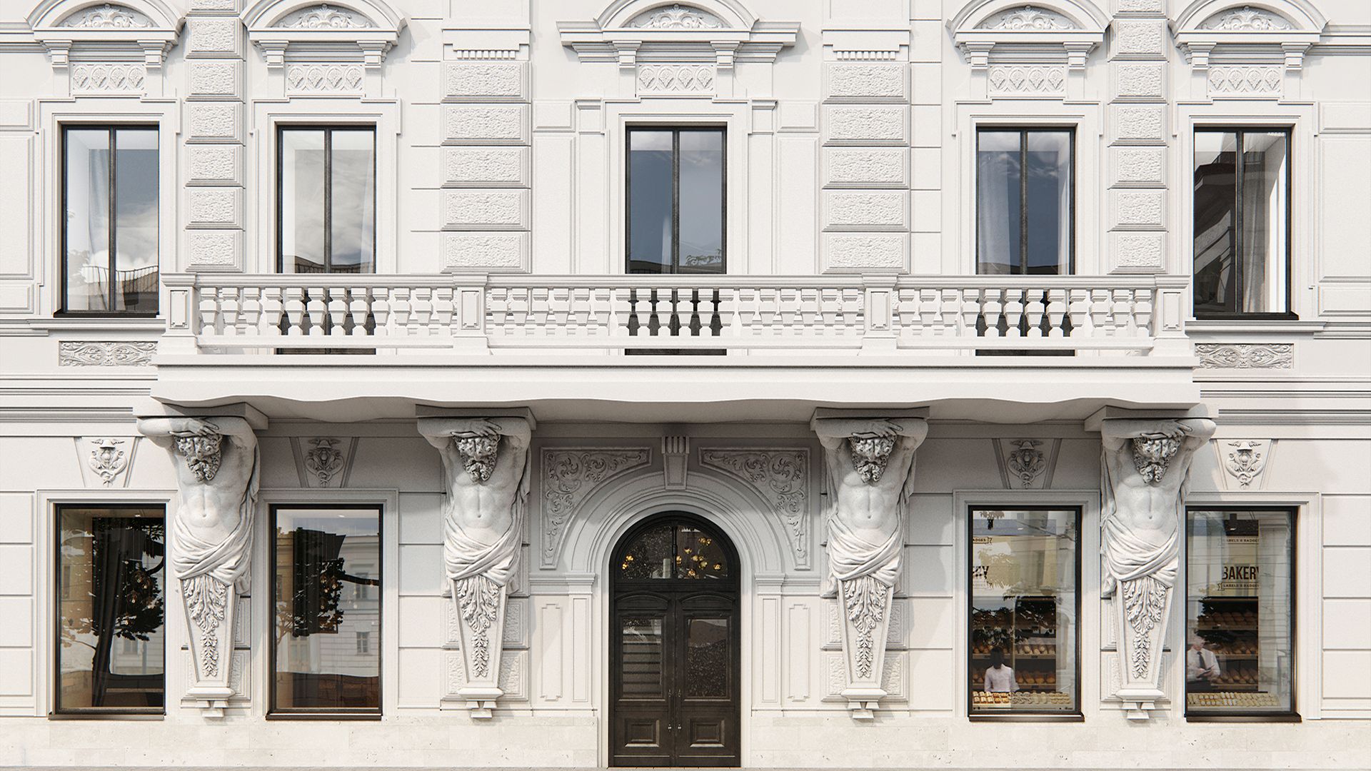 Белоснежный фасад фокусирует внимание на богатстве деталей барельефа.